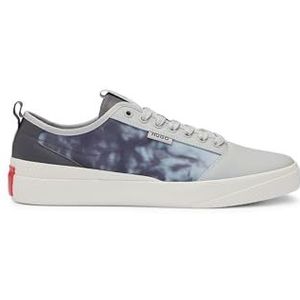 HUGO Dyer Tenn Vulcanized Sneakers voor heren met seizoensgebonden print, maat, Open Grijs, 42 EU