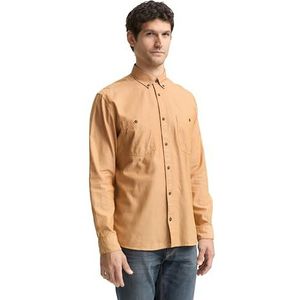 TOM TAILOR heren overhemd, 38973 - Mid Brown Herringbone, XL