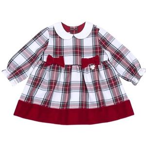 Chicco - Jurk - Groen Rood Wit - Geruit - Lange Mouw - Knielengte