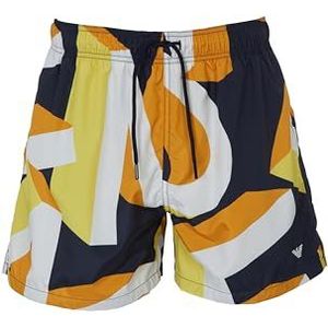 EMPORIO ARMANI Man Macro Lettering Mid Boxer Blauw S, Big Ea Blu/Oud Goud, S