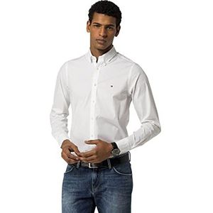 Tommy Hilfiger Heren Core Stretch Slim Poplin Shirt Vrijetijdshemd, wit (Bright White 100), XXL