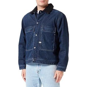 G-STAR RAW Heren Utility Flap Pocket Sherpa Denim Jacket, Blauw (D23595-D317-G114 gedragen in kingfisher), XL