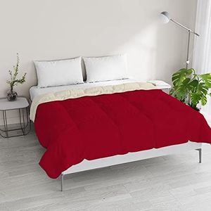 Italian Bed Linen Tweekleurige zomerdeken, dromen en stemmen, microvezel, bordeaux/crème, tweepersoonsbed