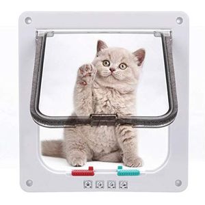 Pujuas Kattenluik met 4-voudige magneetsluiting, huisdierluik voor katten en kleine honden, kattendeur met tunnel