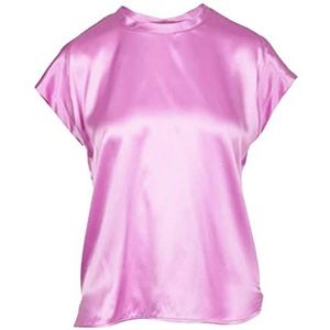 Pinko Dames Farida Blusa Satin Stretch T-shirt met korte mouwen, O31_malva Opera, 66