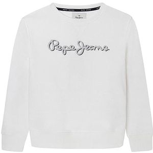Pepe Jeans Nolan Crew Sweatshirt voor jongens, Wit (Off White), 14 jaar