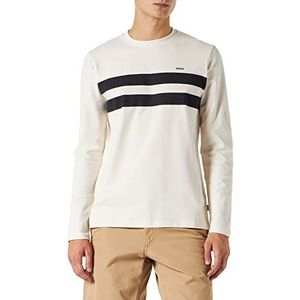 Mexx Heren Colorblock Ls T-shirt, off-white, M