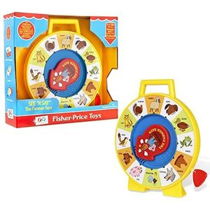 Fisher Price Classics 2070 See 'n Say Farmer Says Toy, Educational and Interactive Toy, Sounds and Learning Games, Classic Toy with Retro-Style Packaging, Suitable for Boys and Girls Aged 18 Months +