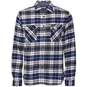 JACK & JONES Heren Slim Fit Vrijetijdshemd Jjorloop Shirt Two Pocket L/s, Meerkleurig (Navy Blazer Checks: slim fit), L