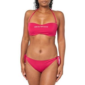 Emporio Armani Braziliaanse bikiniset met band en strik voor dames, Kers Rood, XS