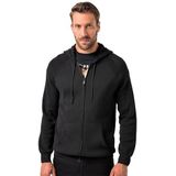 JP1880 - Gebreid Vest - Zwart - Lange Mouw - Normale Pasvorm