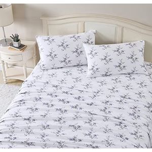 Laura Ashley Home - King Lakens, katoenen flanellen beddengoed set, geborsteld voor extra zachtheid en comfort (Jessika, King)