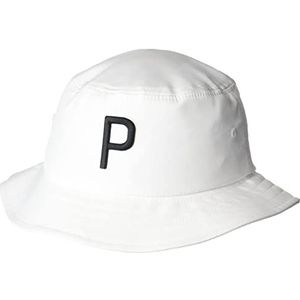 PUMA Bucket P-hoed voor heren, Witte gloed, S