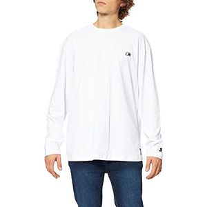 STARTER BLACK LABEL Heren Starter Essential T-shirt met lange mouwen, wit, XL