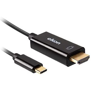 Ekon USB-C HDMI-stekker, 1,5 meter, 4K Ultra HD-resolutie, vergulde aansluitingen voor tv, smartphone, projector, laptop, pc, MacBook, PlayStation, Nintendo Switch