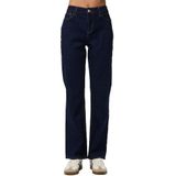PIECES Pckelly Mw Straight Jeans Rinse Noos Bc, donkerblauw (dark blue denim), 29W / 32L