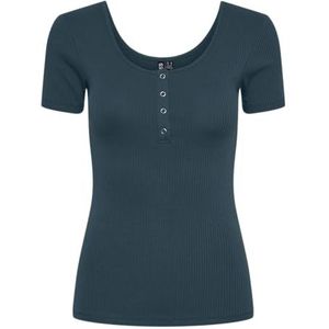 PIECES Pckitte SS Top Noos BC T-shirt voor dames, Donkergrijs, M