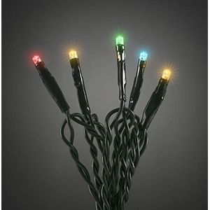 Micro LED-lichtketting met donkergroene kabel, kunststof, kleurrijk, 50 LED's