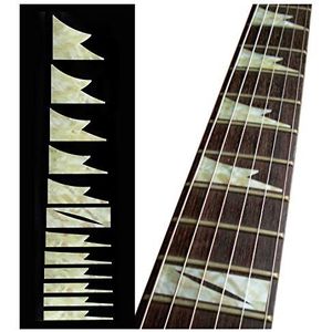 Inlaystickers Fret Markers voor Gitaren & Bas - Ibanez Style Shark Tooth - Aged White Pearl F-016ST-AW