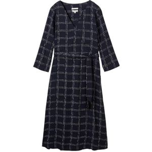 TOM TAILOR Damesjurk, 35889 - Delicate Navy Check Design, 38