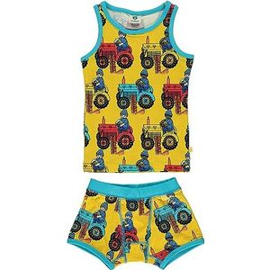 Småfolk Boy's Underwear Tractor Base Layer Set, Geel, 3-4 Jaar, geel, 3-4 Jaren