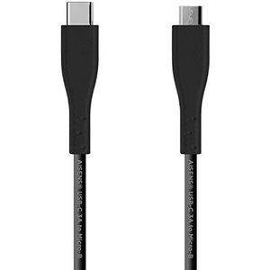 AISENS - A107-0349 - USB 2.0 kabel 3A, type USB-C stekker naar MICRO USB-B-stekker, zwart, 1,0 m