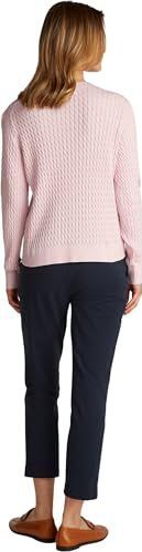 TOMMY HILFIGER Dames CO-kabel C-NK LS SWEATER WW0WW44993, roze, M, Roze (Heather Licht Roze), M