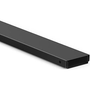 Kabelgoot met magnetische kabelafdekking voor aan de muur (voor 5 kabels, kabelstrip voor netjes kabelmanagement, bijv. tv-kabelgoot, kabelgeleiding en kabels verbergen in één, metaal, 90 cm) zwart