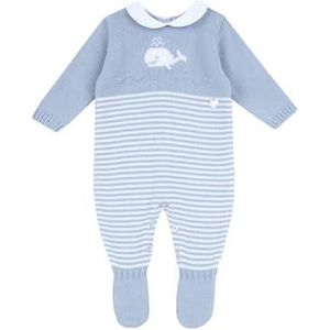 Chicco Rompertje met rugopening van katoen met lange mouwen, pyjama voor jongens en meisjes, Blauw, 0 Maanden