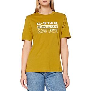 G-STAR RAW Dames Originals Label Regular Fit Tee T-shirt, groen (Toasted 4107-c623), S