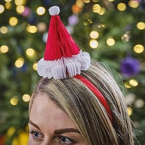 Ginger Ray Honingraat Rode Kerstman Hoed Kerst Hoofdband voor Kostuum Feesten 2 Pack