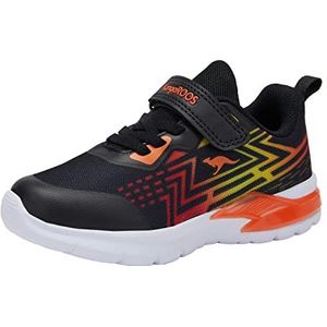 KangaROOS K-SL Arouser Ev Sneakers voor kinderen, uniseks, Jet Black Neon Oranje, 24 EU