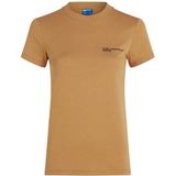 Karl Lagerfeld Jeans, Dames, Slim Korte Mouw Essential Logo Tee, Slim Fit, Bruin, XS