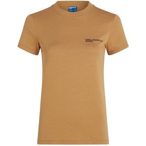 Karl Lagerfeld Jeans, Dames, Slim Korte Mouw Essential Logo Tee, Slim Fit, Bruin, XS