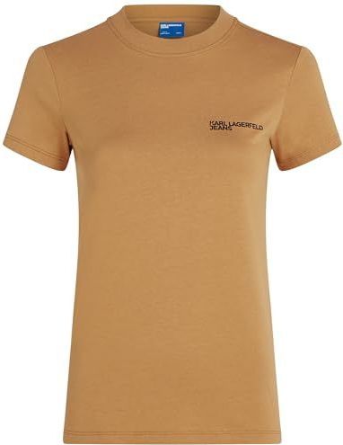 Karl Lagerfeld Jeans, Dames, Slim Korte Mouw Essential Logo Tee, Slim Fit, Bruin, XS