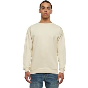 Urban Classics Sweatshirt voor heren, crewneck, trui met brede geribbelde manchetten voor mannen, in vele kleuren, maten XS - 5XL, gebroken wit (zand 208), XS Grote maten