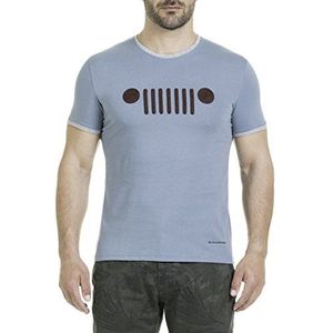 Jeep T-shirt voor heren met grill velours stikwerk