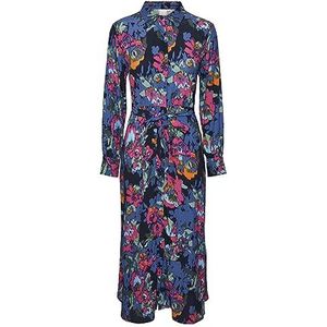YAS Dames Yasfima Ls Long Shirt Dress S. Noos midi-jurk, Garden Topiary/Aop: blury Print, XL