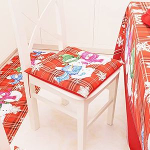 PETTI Artigiani Italiani - Kussen voor stoel, Kerstmis, stoelkussen, 4 punten, set van 6 stuks, stoelkussens van microvezel met linten, figuurdesign, 100% Made in Italy