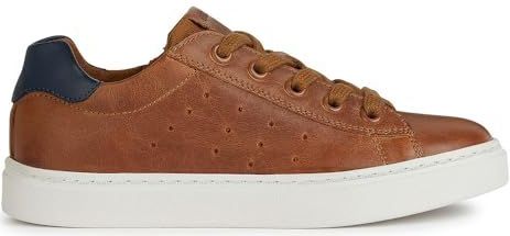 Geox - Nashik - Sneakers - Marineblauw - Gewaxt Leer en Canvas