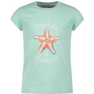 SALT AND PEPPER Meisjes Girls S/S Starfish PrintSeqEMB T-shirt, Ice Green, normaal, Ice Green, 104/110 cm