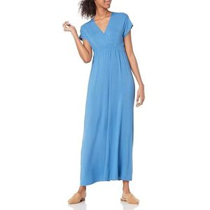 Amazon Essentials Maxi-jurk met taille voor dames (verkrijgbaar in grote maten), blauw, L
