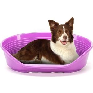 FERPLAST - Hondenmand - Kunststof hondenmand groot - 100% gerecycled plastic - Hondenmand wasbaar - Hondenmand - Ademend en antislip - Siesta Deluxe, 84 x 55 xh 28,5 CM, BORDEAUX