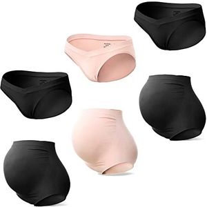 SUNNYBUY Zwangerschapsondergoed met hoge taille voor dames, naadloos, zacht hipster slipje over bult, XL