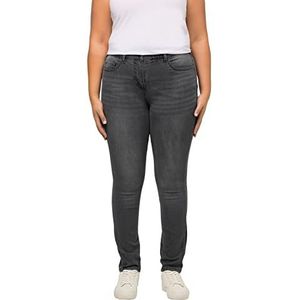 Ulla Popken Dames grote maten plus size SkinnyJeans Sarah, smalle 5-pocket-vorm, High Waist Grey Denim 31 796779905-31, Grey denim, 56W x 30L