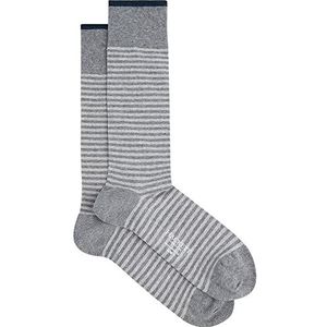 Hackett London Pique Marl Stripr sokken voor heren, Grijs, Large