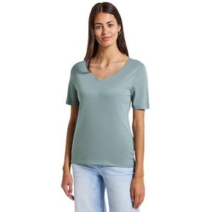 Street One - Dames Shirt - Blauw - Sweetheart Halslijn