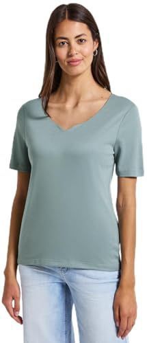 Street One - Dames Shirt - Blauw - Sweetheart Halslijn