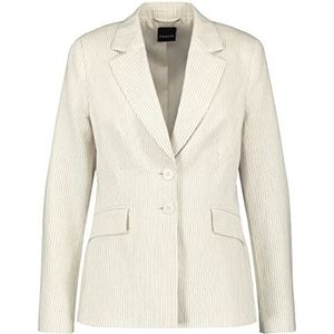 Taifun Dames 330323-11156 Blazer, Light Cream met patroon, 34, Lichtcrème met patroon, 34
