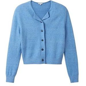 TOM TAILOR Gebreid vest voor dames, 12391 - Clear Light Blue Melange, XL